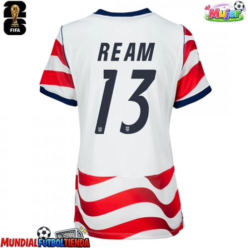 Camiseta Estados Unidos Tim Ream #13 Primera Equipación Replica Mundial 2026 para mujer mangas cortas